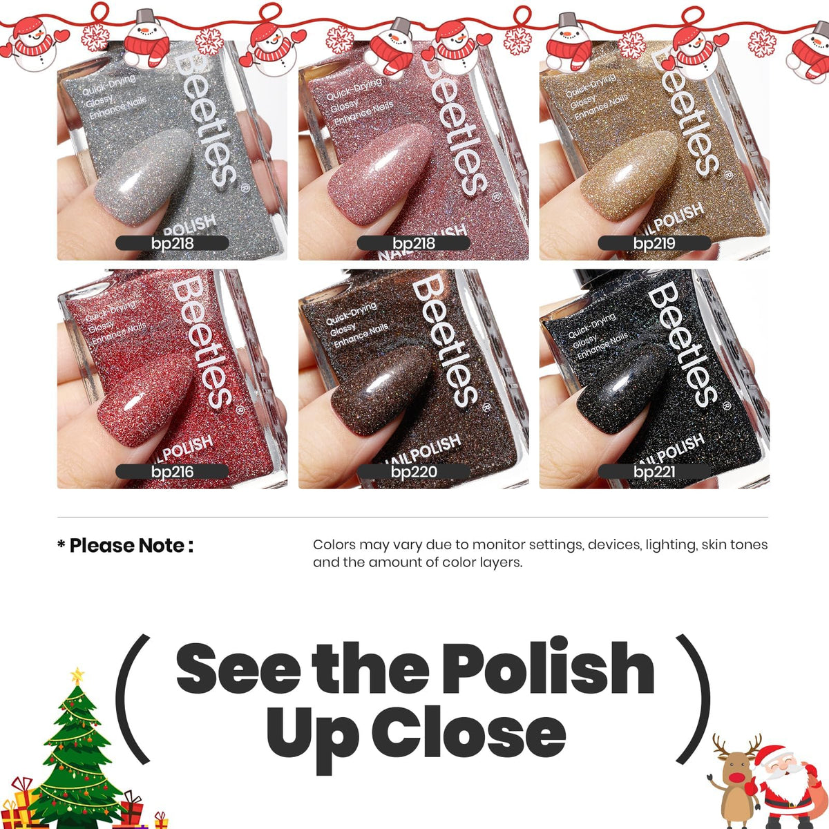 Vernis à ongles pailleté beetles couleur marron
