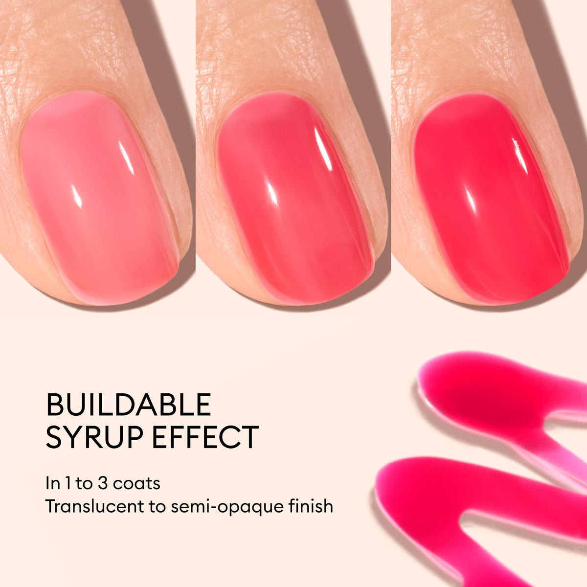 Vernis à ongles Pomme d'Amour sur une table avec des accessoires de manucure