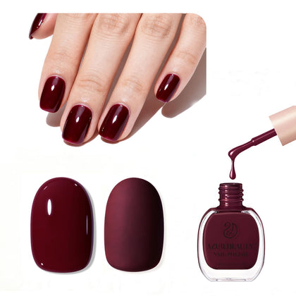 Vernis à Ongles Rouge Foncé AZUREBEAUTY 10ml, vue de devant