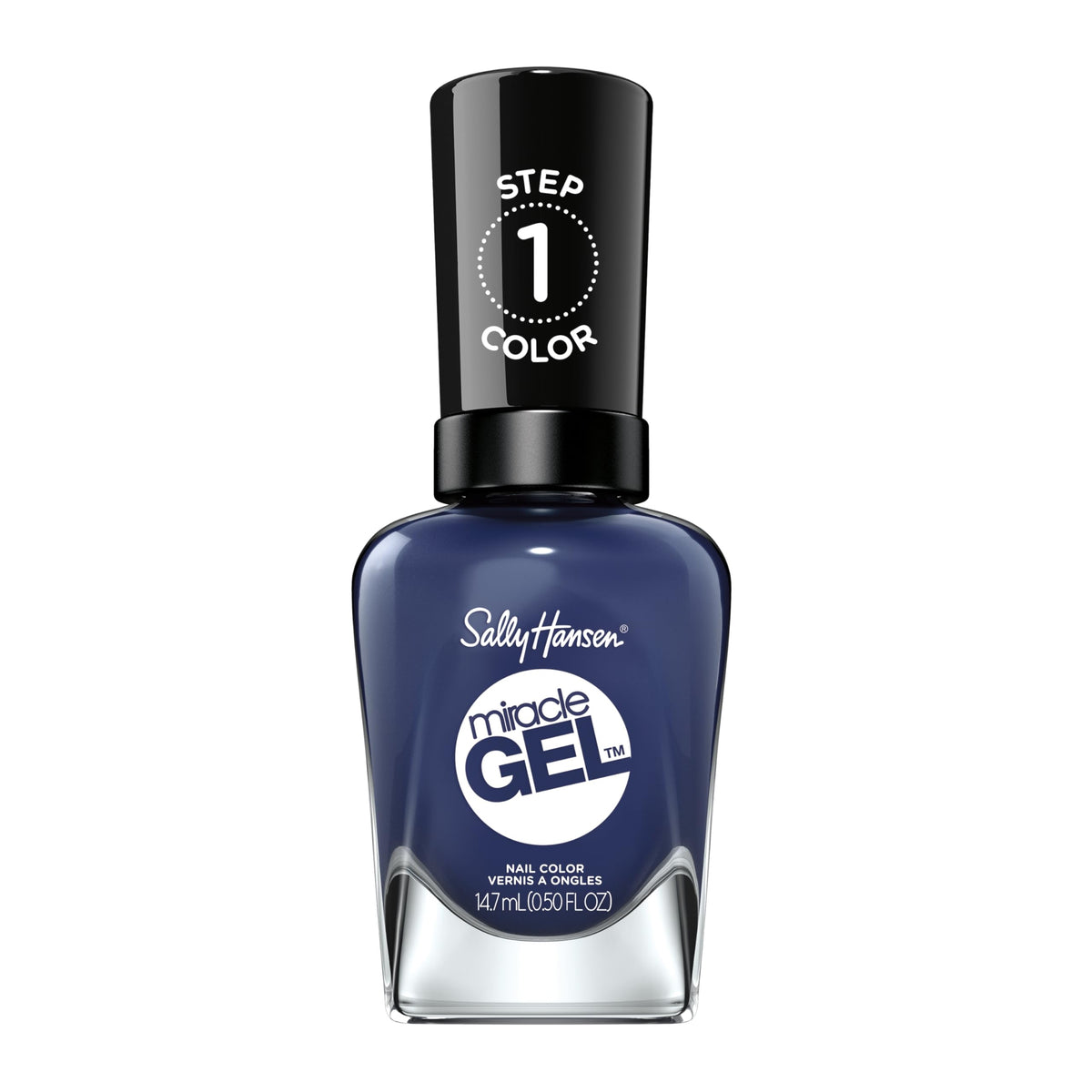 Vernis à ongles Sally Hansen Miracle Gel 609 Midnight Mod en bleu marine vue avant