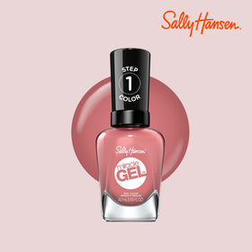 Vernis à ongles Sally Hansen Miracle Gel™ Mauve-olous avec application sur un ongle
