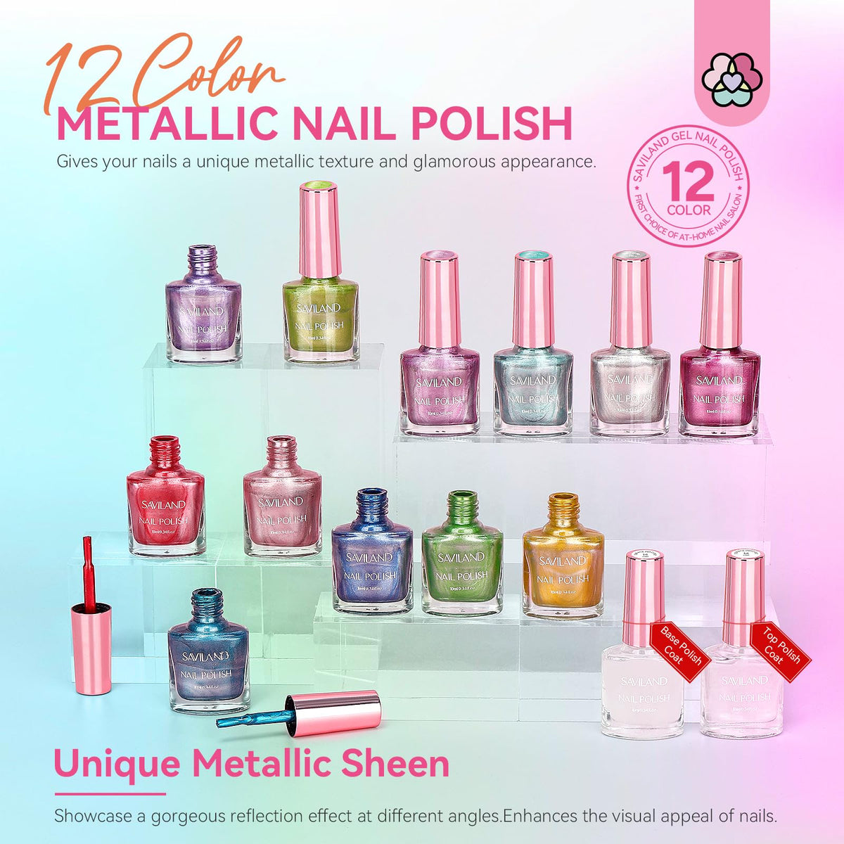 Vernis à ongles SAVILAND avec finition brillante sur des ongles