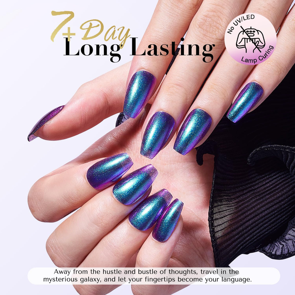 Vernis Chameleon AZUREBEAUTY en bouteille avec éclat holographique