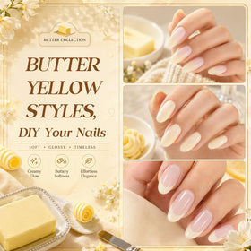 Vernis en gel jaune beurre de beetles avec accessoires de manucure