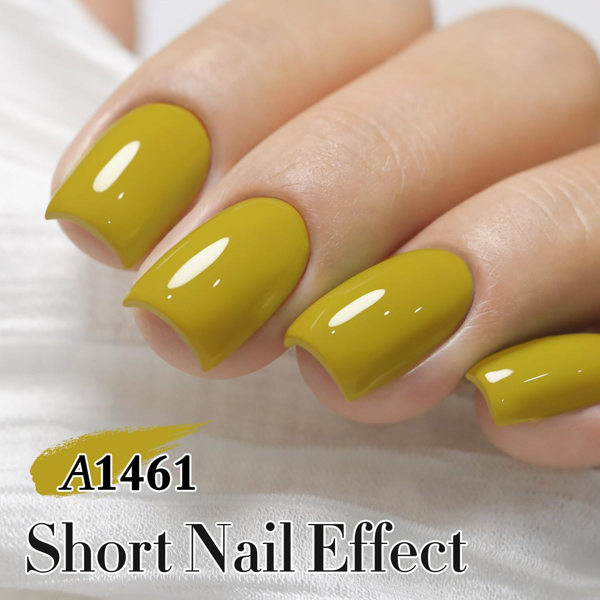 Vernis gel Avocado Green sur une table avec des accessoires de manucure