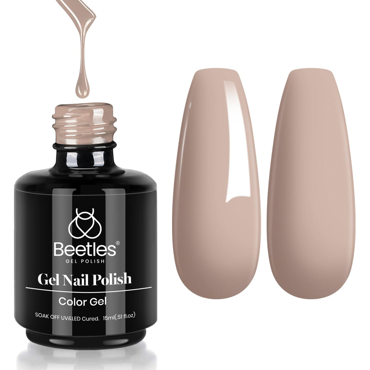 Vernis gel beetles Kim Nude 15ML vue avant