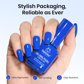 Vernis gel bleu avec lampe UV/LED pour durcissement