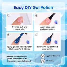 Vernis gel bleu navy du set beetles sur une surface en bois