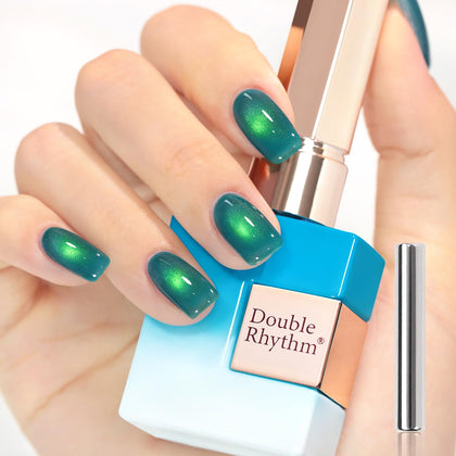 Vernis gel Cat Eye 15ML couleur menthe bleue avec paillettes holographiques