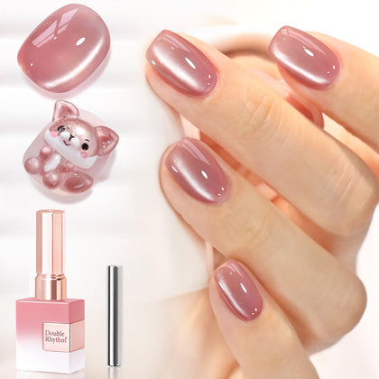 Vernis gel Cat Eye 15ML de Double Rhythm couleur rose fané