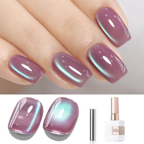 Vernis gel Cat Eye 15ML de Double Rhythm couleur violet prune