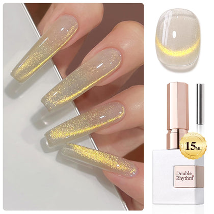 Vernis gel Cat Eye 15ML Double Rhythm couleur holographique