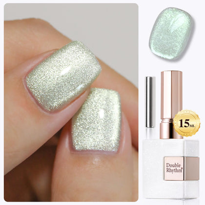 Vernis gel Cat Eye 15ML Double Rhythm couleur holographique verte