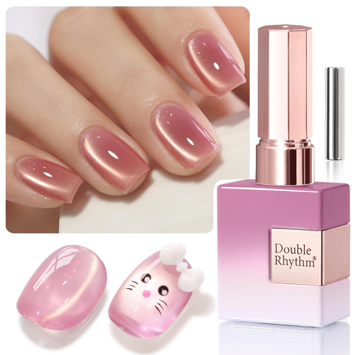 Vernis gel Cat Eye 15ml Double Rhythm couleur holographique vue de face