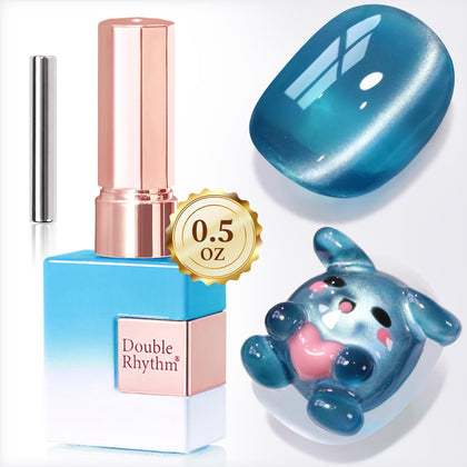 Vernis gel Cat Eye 15ml Double Rhythm couleur Ocean Blue vue de face