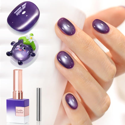 Vernis gel Cat Eye 15ml Double Rhythm couleur Violet Nuit