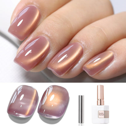 Vernis gel Cat Eye 15ML Violet Doré de Double Rhythm devant
