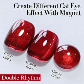 Vernis gel Cat Eye avec texture lisse sur les ongles
