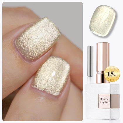 Vernis gel Cat Eye Double Rhythm 15ML couleur holographique dorée