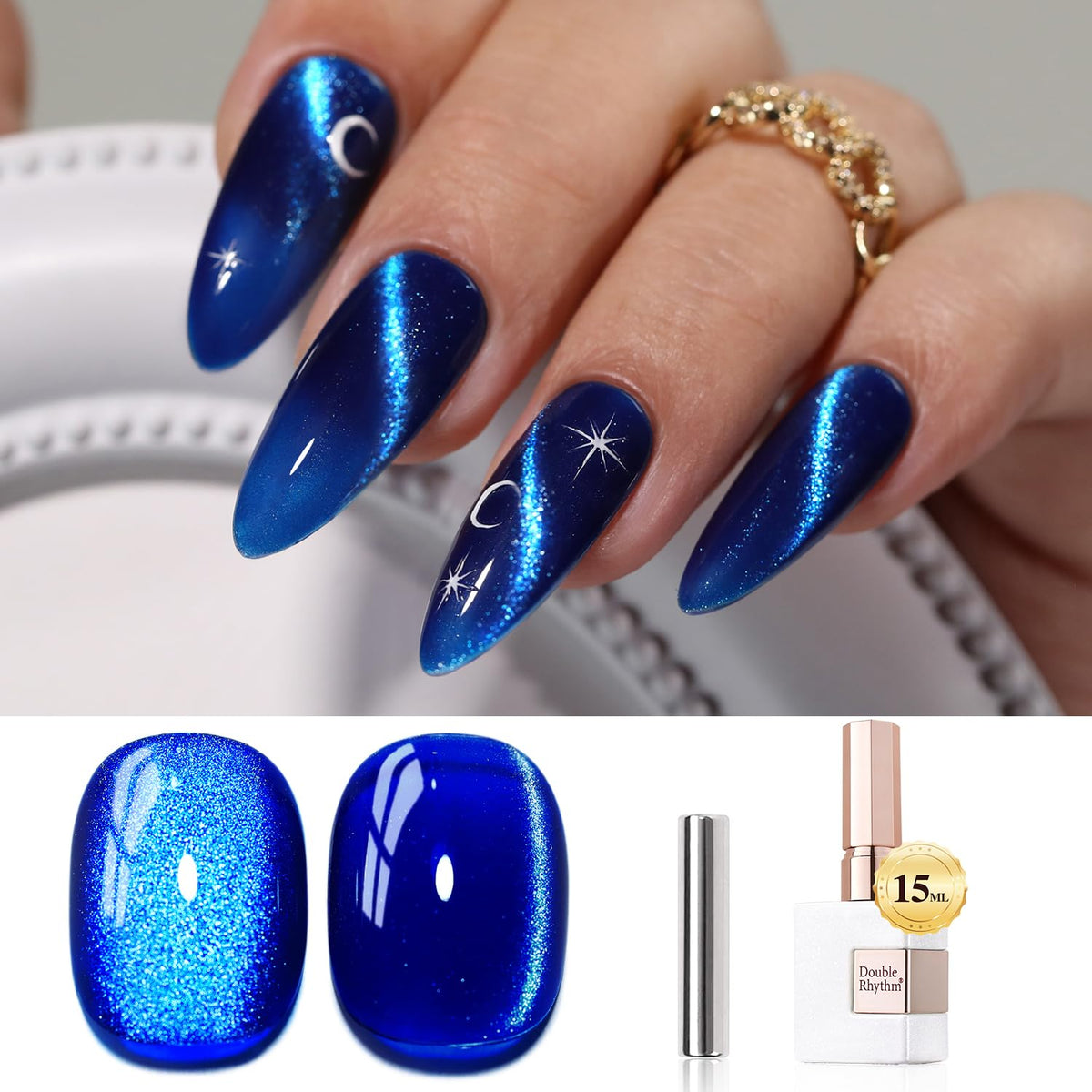 Vernis gel Cat Eye Double Rhythm 15ml couleur holographique vue de face