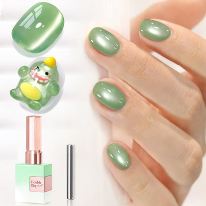 Vernis gel Cat Eye Double Rhythm 15ML couleur Icy Olive Green
