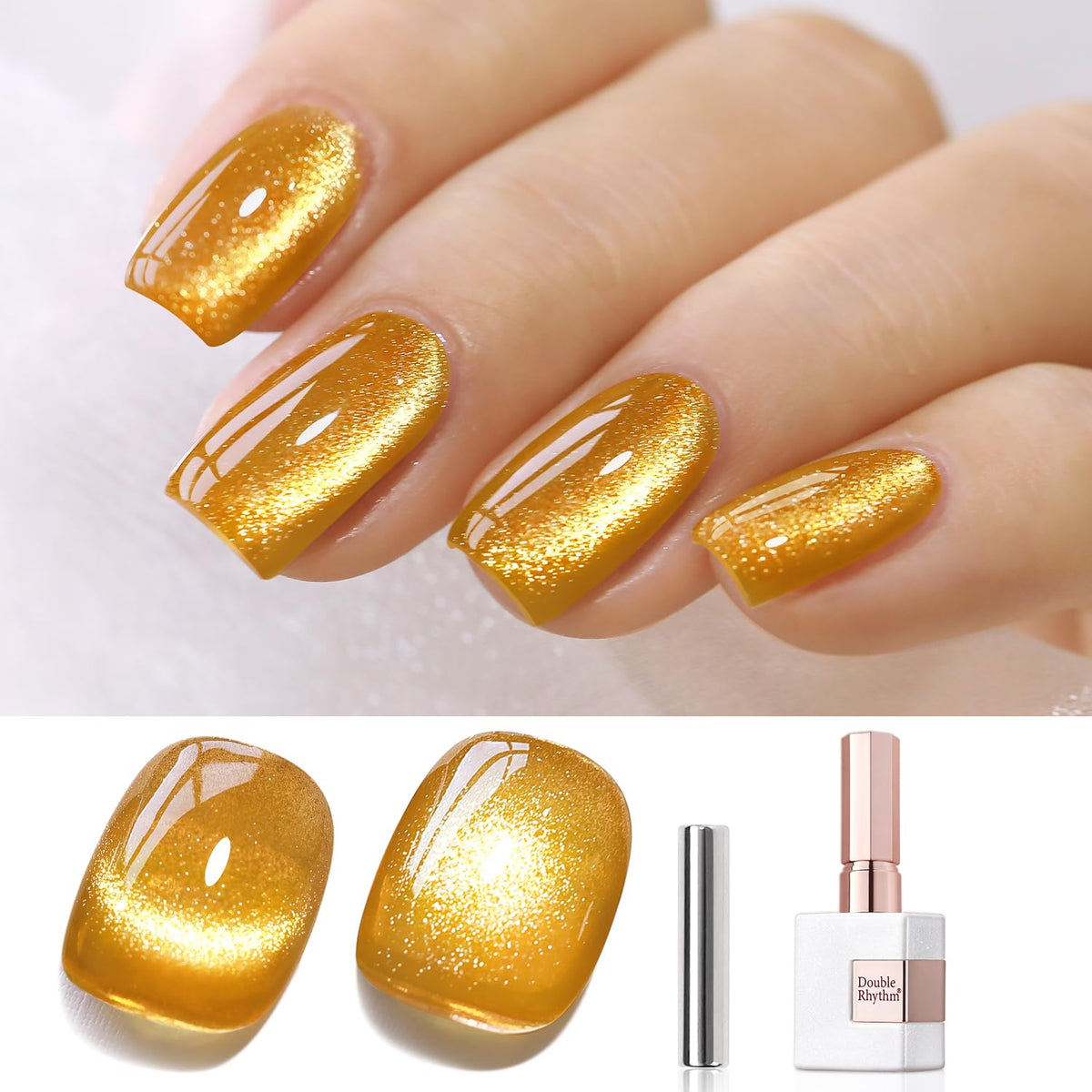 Vernis Gel Cat Eye Double Rhythm 15ml couleur or