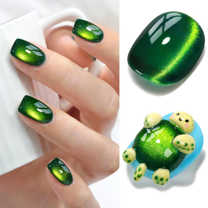 Vernis gel Cat Eye Double Rhythm 15ML couleur vert foncé