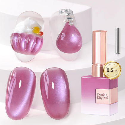 Vernis gel Cat Eye Double Rhythm 15ML couleur violet rose