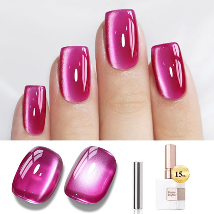 Vernis gel Cat Eye Double Rhythm 15ML couleur violette holographique