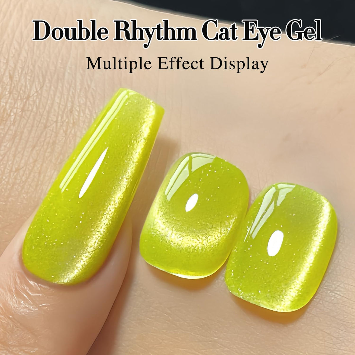 Vernis gel Cat Eye Double Rhythm avec finition brillante sur ongles