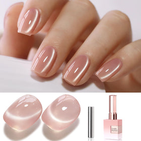 Vernis gel Cat Eye Double Rhythm couleur abricot pêche 15ml