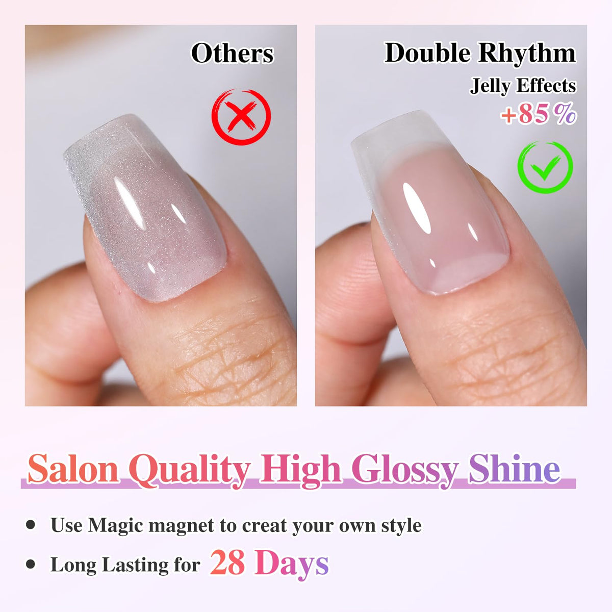 Vernis gel Cat Eye Double Rhythm sur une table de manucure