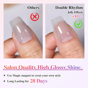 Vernis gel Cat Eye Double Rhythm sur une table de manucure