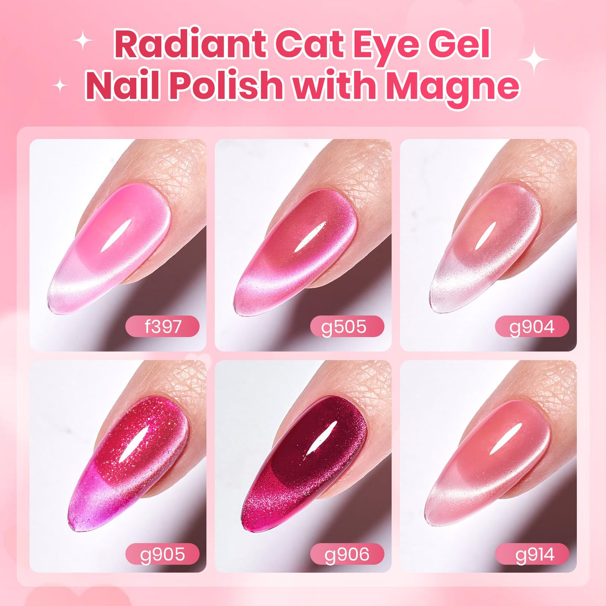 Vernis gel Cat Eye rose beetles, texture et éclat