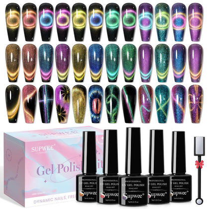 Vernis gel Cat Eye SUPWEE 12 couleurs vue de face