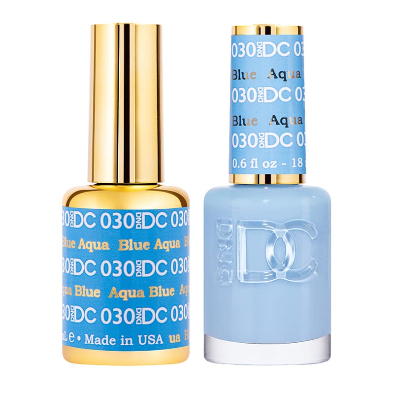 Vernis gel DAISY DND DC-D-030 Aqua Blue 15ml, bouteille frontale