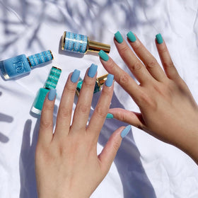 Vernis gel DAISY DND DC-D-030 Aqua Blue 15ml, vue arrière du flacon