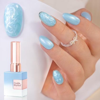 Vernis gel Double Rhythm 15ml bleu perle vue de face