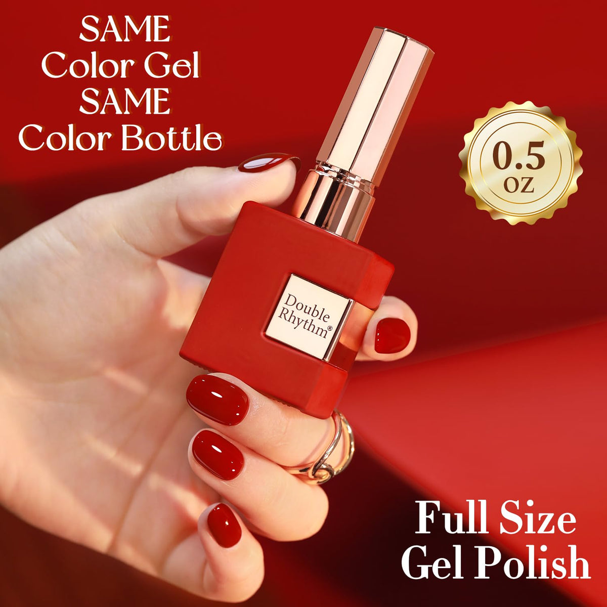 Vernis gel Double Rhythm 15ml Brick Burgundy avec accessoires de manucure