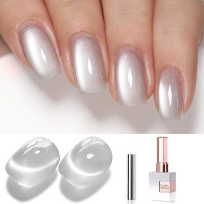 Vernis gel Double Rhythm 15ml couleur argentée avec effet cat eye