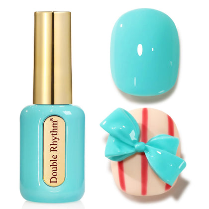 Vernis gel Double Rhythm 15ml couleur bleu pastel avec bouchon doré