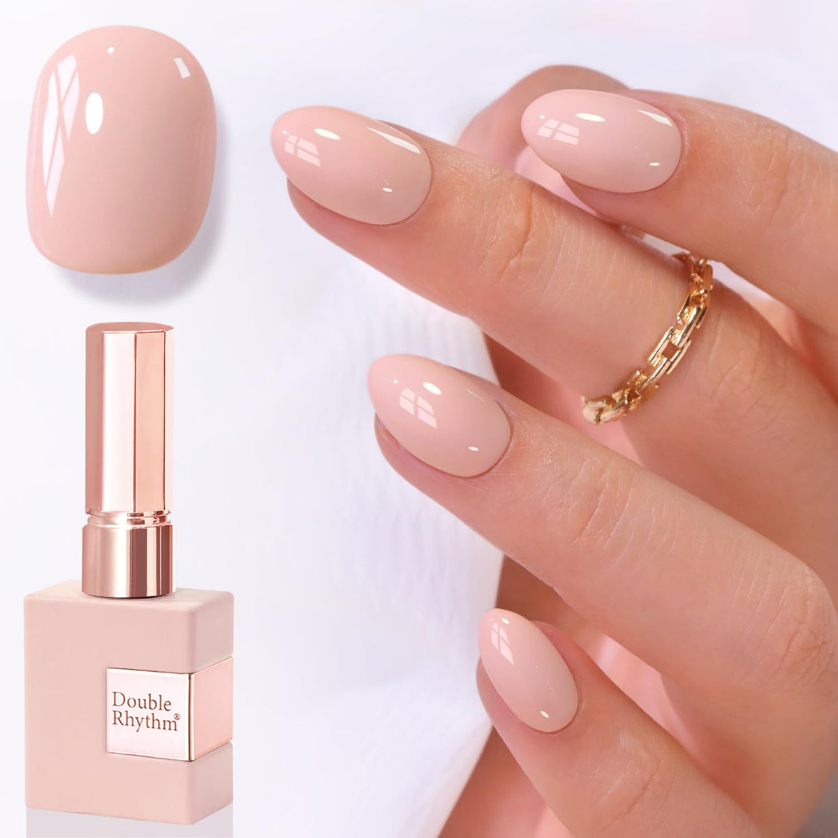 Vernis gel Double Rhythm 15ml couleur nude pink devant