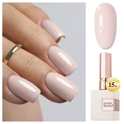 Vernis gel Double Rhythm 15ML couleur nude rose crème vue de face
