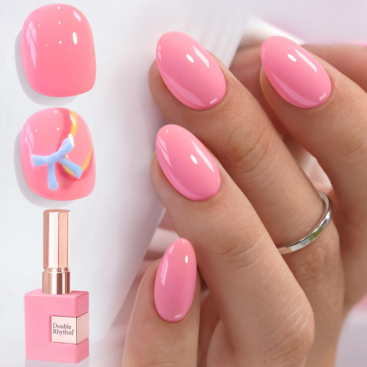 Vernis gel Double Rhythm 15ml couleur pêche rose vue de face