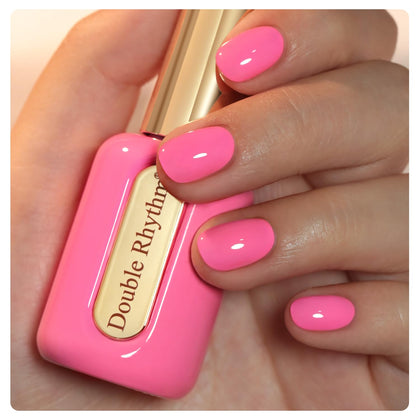 Vernis gel Double Rhythm 15ml couleur rose éclatante avec bouchon doré