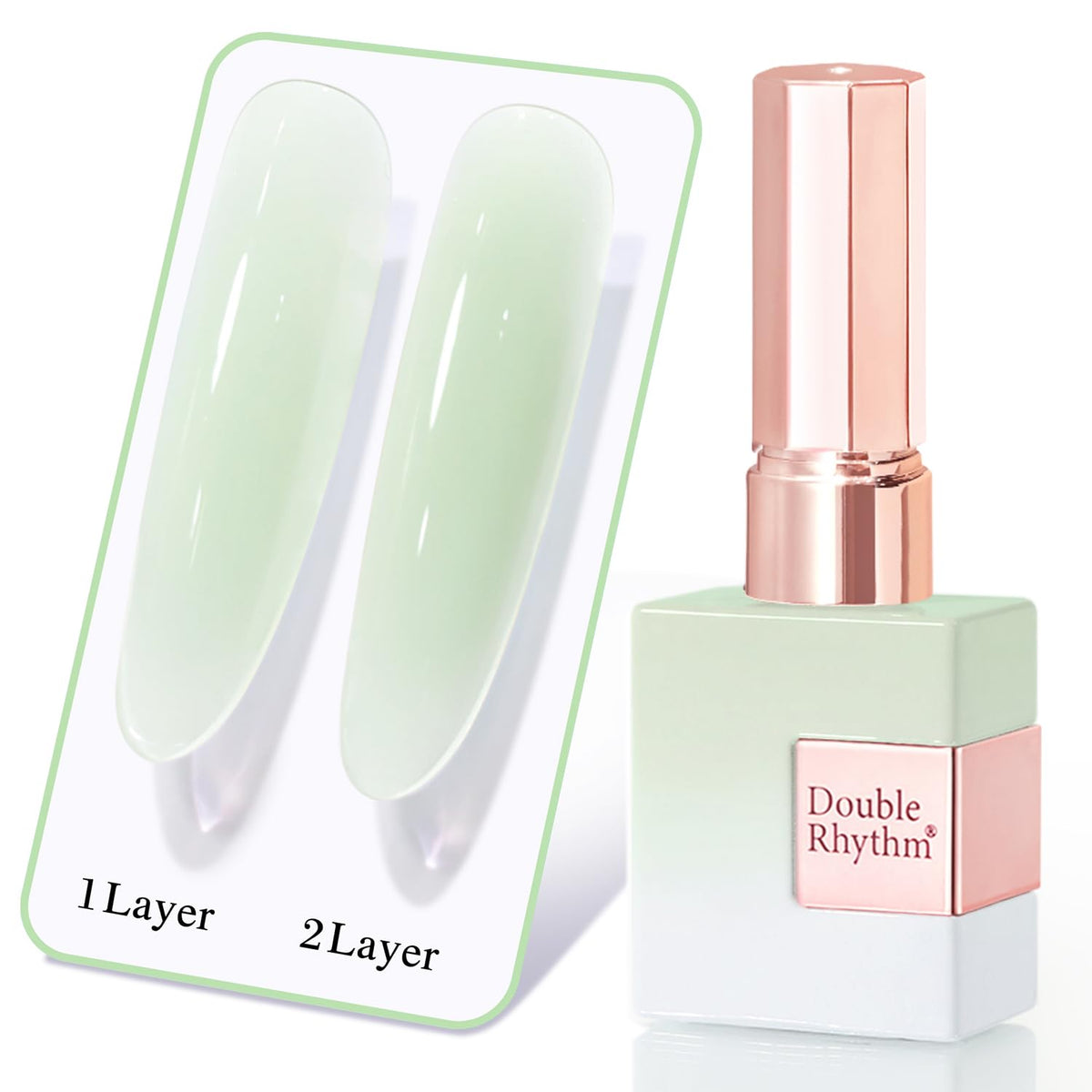 Vernis gel Double Rhythm 15ml couleur vert clair en bouteille