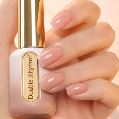 Vernis gel Double Rhythm 15ml H1491 rose nude vue avant avec capuchon doré
