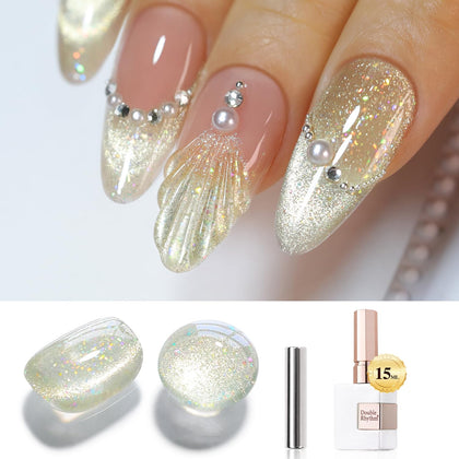 Vernis Gel Double Rhythm 15ML Holographique Paillettes avec flacon