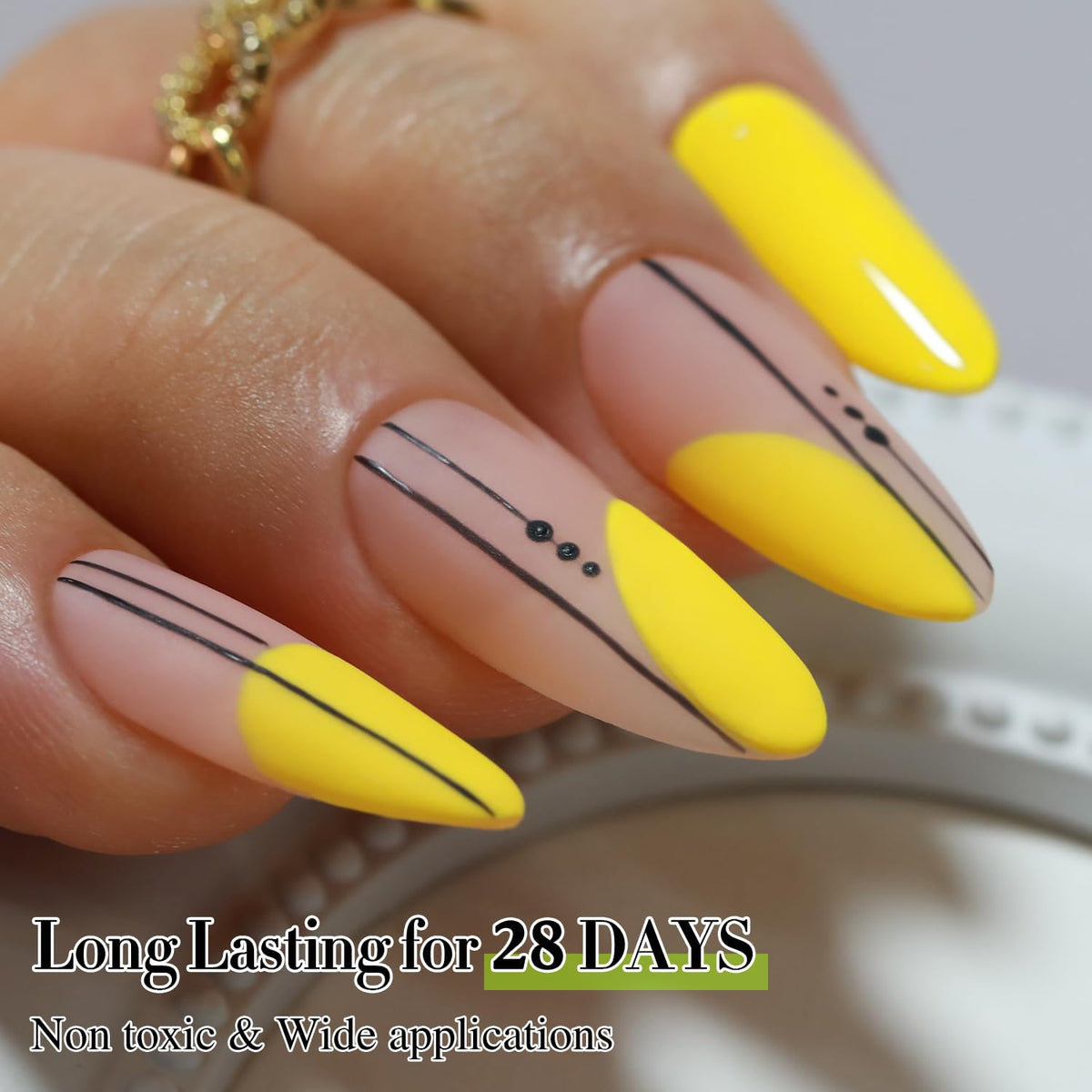 Vernis gel Double Rhythm 15ML Jaune A1396 sous lampe UV