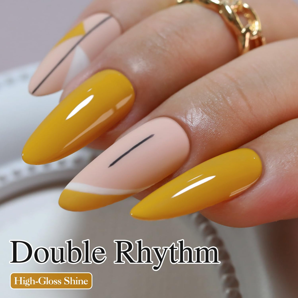 Vernis gel Double Rhythm 15ml jaune avec brosse